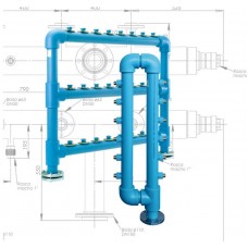 bateria 4 contadores agua Italsan 